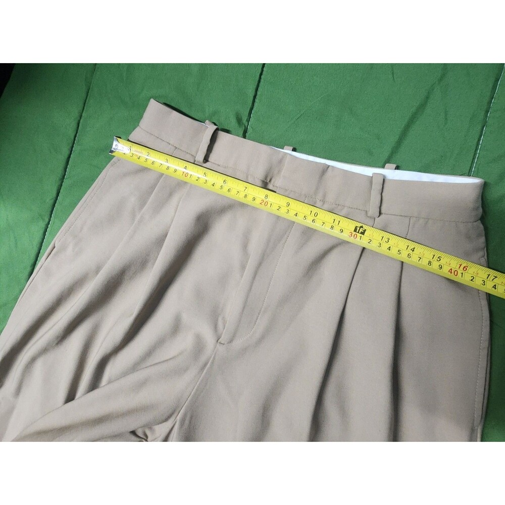 Vintage Ralph Lauren Baggy Wide Cuffed Legs Women's Pants Beige Size 10 - Picture 7 of 16